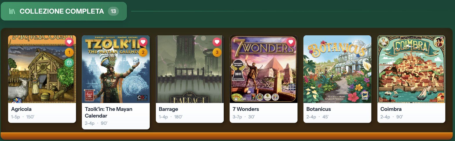 La collezione completa sul sito: tredici giochi in griglia, con il cuore sui preferiti e il numero sulle prime tre copertine