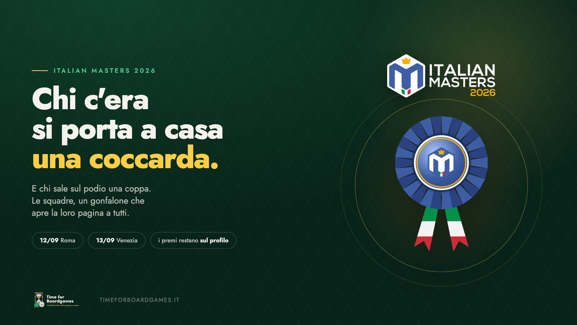 Coccarde, coppe e gonfaloni: i premi digitali degli Italian Masters 2026