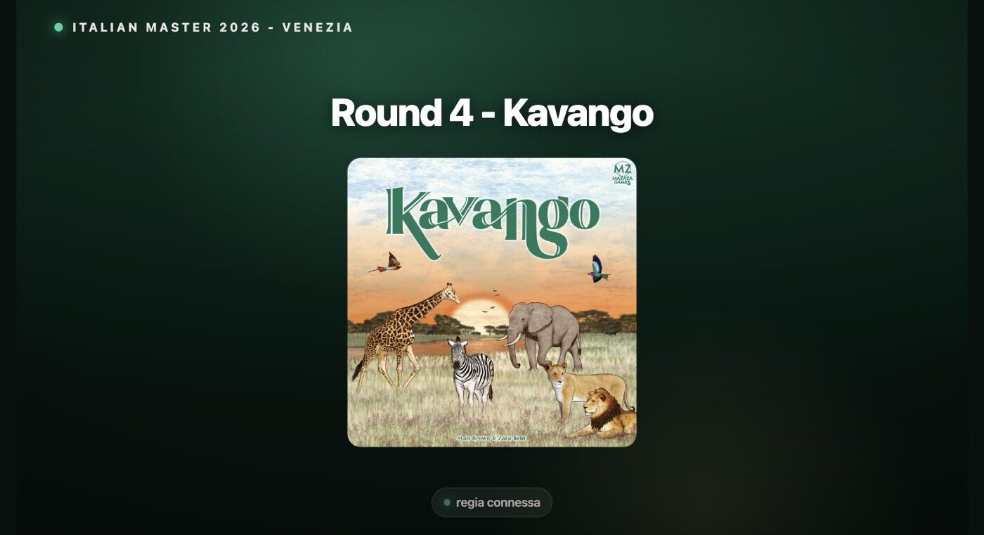 La pagina del quarto turno con la copertina di Kavango