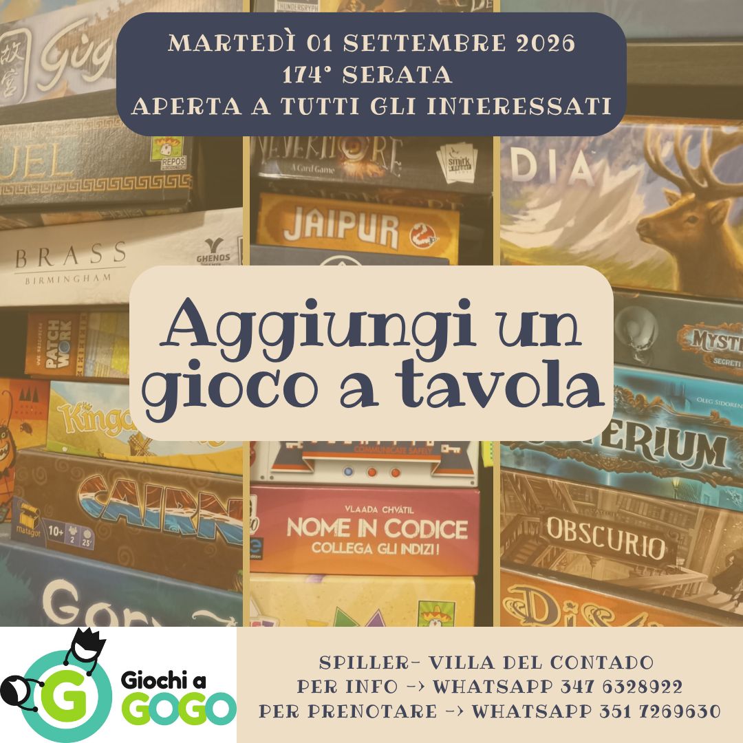 Aggiungi un gioco a tavola - 174° 01.09.2026